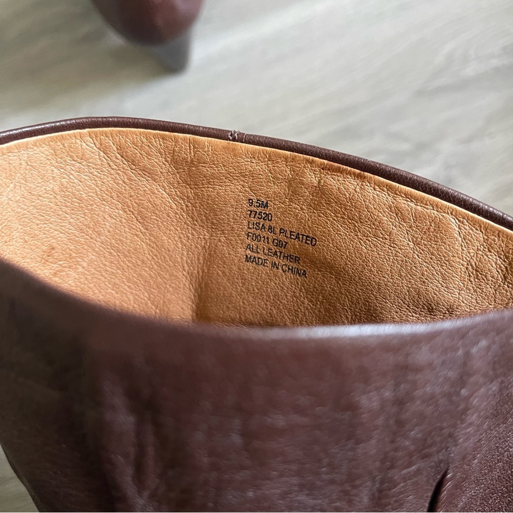 Frye Lisa 8L Pleated Leather Boots Oxblood Brown Cowboy Western Ranch Country - Picture 7 of 8